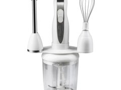 Blender 4 in 1, Hausberg HB-7666AB, 2 viteze, motor cupru, lama din inox, 350W, Alb