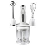 Blender 4 in 1, Hausberg HB-7666AB, 2 viteze, motor cupru, lama din inox, 350W, Alb